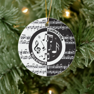 Speciaal ontwerp muziekscore keramisch ornament