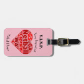 Speciaal ontwerp netball-kapitein van het hart bagagelabel (Voorkant horizontaal)