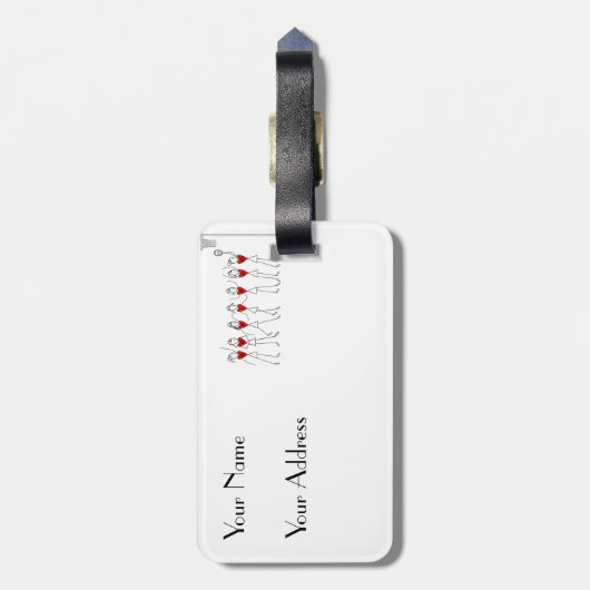 Speciaal ontwerp netball-kapitein van het hart bagagelabel (Achterkant verticaal)