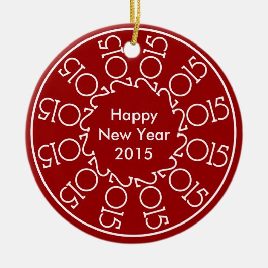 Speciaal ontwerp nieuw jaar 2015 keramisch ornament (Voorkant)