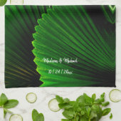 Speciaal ontwerp van Abstract Oerwoud met lederen Theedoek (Gevouwen)