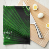 Speciaal ontwerp van Abstract Oerwoud met lederen Theedoek (Quarter Fold)