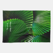 Speciaal ontwerp van Abstract Oerwoud met lederen Theedoek (Horizontaal)