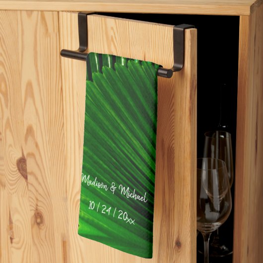 Speciaal ontwerp van Abstract Oerwoud met lederen Theedoek (Derde Gevouwen)