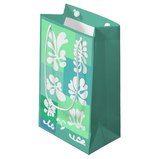 Speciaal ontwerp van Abstracte vormen in groen | Klein Cadeauzakje (Voorkant Gekanteld)