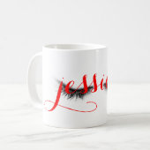 Speciaal ontwerp van Artsy Feminine Chic Eyelashes Koffiemok (Voorkant links)