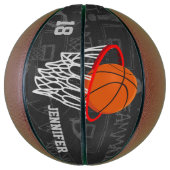 Speciaal ontwerp van basketbal en hoepel (Verticaal)