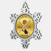 Speciaal ontwerp van de Baseball Champions League Tin Sneeuwvlok Ornament (Rechts)