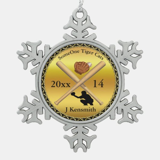 Speciaal ontwerp van de Baseball Champions League Tin Sneeuwvlok Ornament (Voorkant)