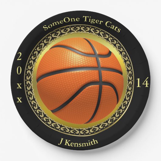 Speciaal ontwerp van de Basketball Champions Leagu Papieren Bordje (Voorkant)