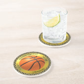 Speciaal ontwerp van de Basketball Champions Leagu Zandsteen Onderzetter (Zijkant)