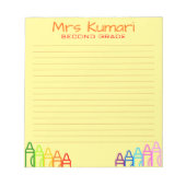 Speciaal ontwerp van de leerkracht Crayon Notitieblok (Voorkant)