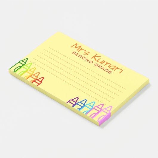 Speciaal ontwerp van de leerkracht Crayon Post-it® Notes (Schuin)