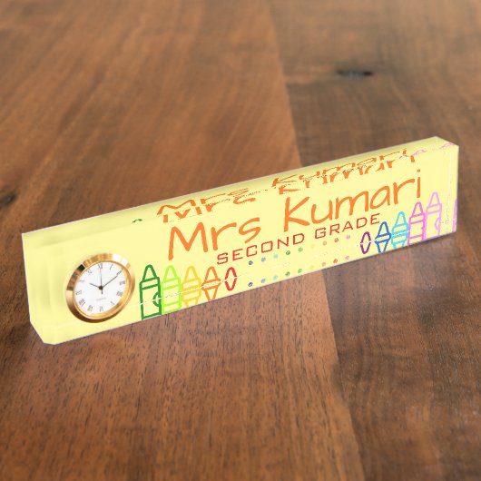 Speciaal ontwerp van de leerkracht naambordje (Zijkant)