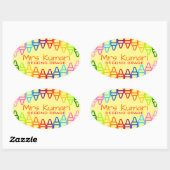 Speciaal ontwerp van de leerkracht ovale sticker (Vel)