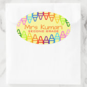 Speciaal ontwerp van de leerkracht ovale sticker (Tas)