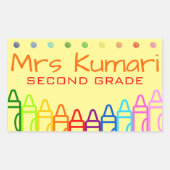 Speciaal ontwerp van de leerkracht rechthoekige sticker (Voorkant)