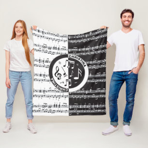 Speciaal ontwerp van de muziekscore fleece deken