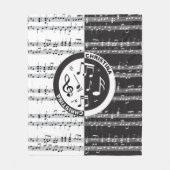 Speciaal ontwerp van de muziekscore fleece deken (Voorkant)