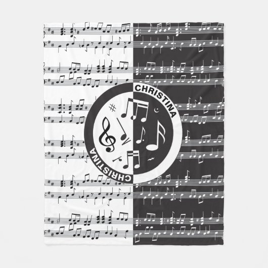 Speciaal ontwerp van de muziekscore fleece deken (Voorkant)