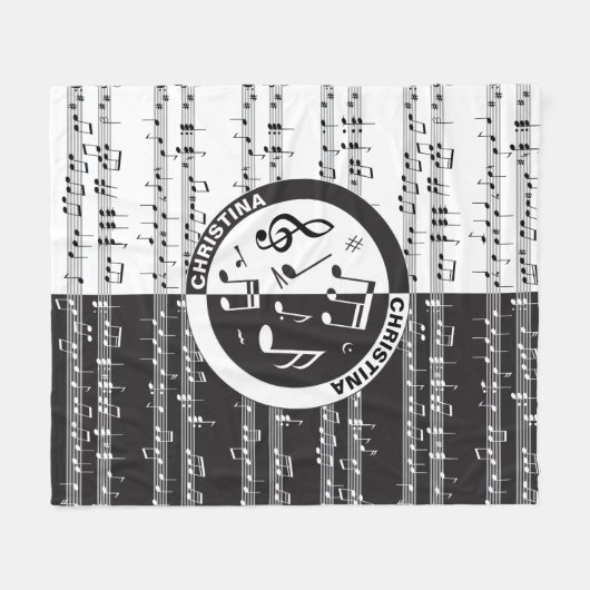 Speciaal ontwerp van de muziekscore fleece deken (Voorkant (Horizontaal))