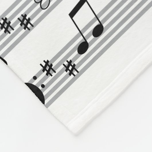 Speciaal ontwerp van de muziekscore fleece deken (Hoek)