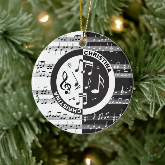 Speciaal ontwerp van de muziekscore keramisch ornament (Boom)