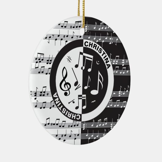 Speciaal ontwerp van de muziekscore keramisch ornament (Rechts)