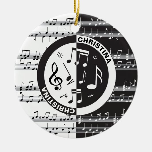 Speciaal ontwerp van de muziekscore keramisch ornament (Voorkant)