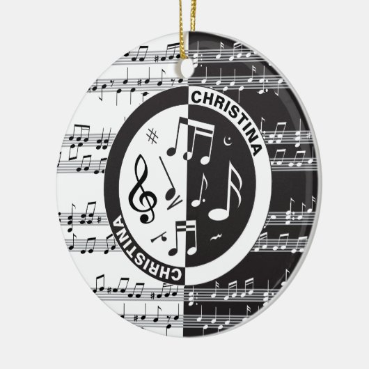 Speciaal ontwerp van de muziekscore keramisch ornament (Links)