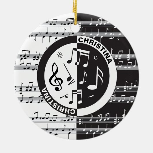 Speciaal ontwerp van de muziekscore keramisch ornament (Achterkant)