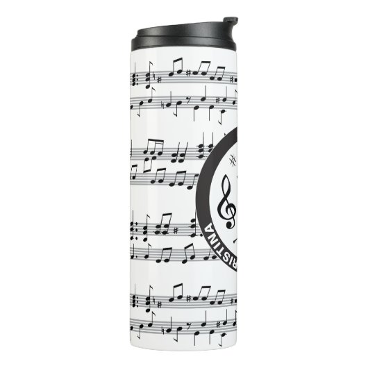 Speciaal ontwerp van de muziekscore thermosbeker (Gedraaid links)