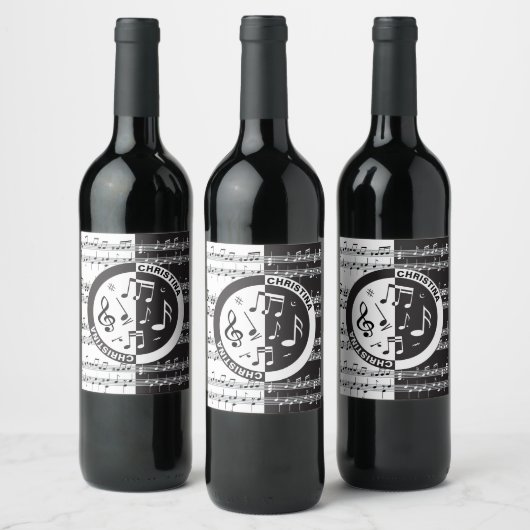 Speciaal ontwerp van de muziekscore wijn etiket (Flessen)