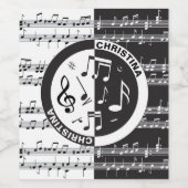 Speciaal ontwerp van de muziekscore wijn etiket (Enkel label)