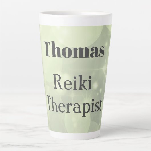 Speciaal ontwerp van de Reiki Therapist-vonk Latte Mok (Voorkant)