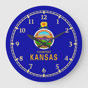 Speciaal ontwerp van de vlag van de Kansas-staat o Grote Klok