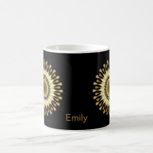 Speciaal ontwerp van de zwarte gouden lotusventila koffiemok