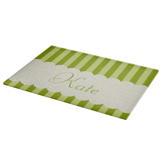 Speciaal ontwerp van groene stripes Polka Dots Snijplank (Hoek)