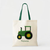 Speciaal ontwerp van groene trekker tote bag (Voorkant)