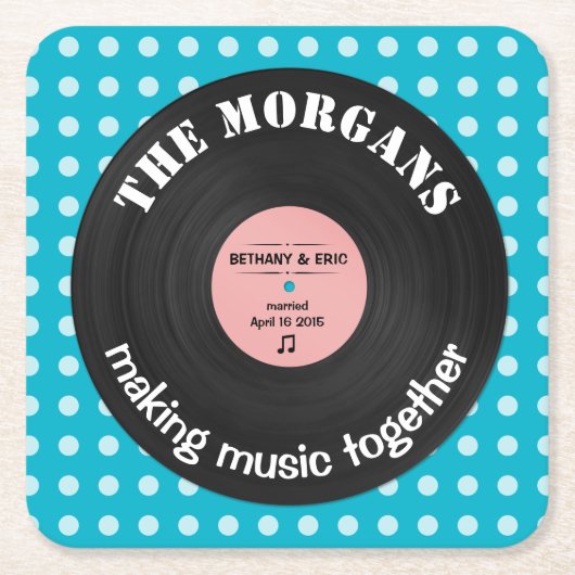 Speciaal ontwerp van het album van Music Retro Kartonnen Onderzetters (Voorkant)