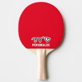 Speciaal ontwerp van het naamhart pingpongpeddel tafeltennisbatje (Voorkant)