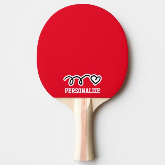 Speciaal ontwerp van het naamhart pingpongpeddel tafeltennisbatje (Voorkant)
