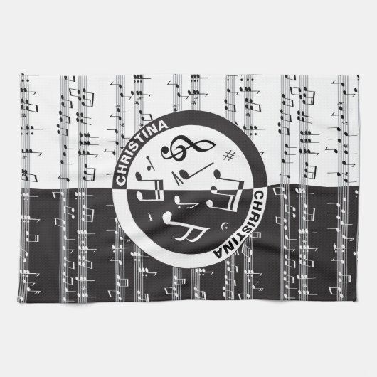 Speciaal ontwerp van muziekscore Theedoek (Horizontaal)