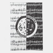 Speciaal ontwerp van muziekscore Theedoek (Verticaal)