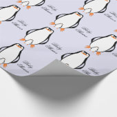 Speciaal ontwerp van pinguïn Baby shower Cadeaupapier (Hoek)