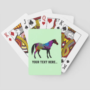 Speciaal ontwerp van racepaarden op Mint Green Speelkaarten