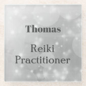 Speciaal ontwerp van Reiki Practitioner Glazen Onderzetter (Voorkant)
