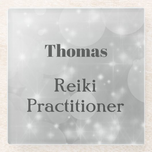 Speciaal ontwerp van Reiki Practitioner Glazen Onderzetter (Voorkant)