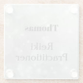 Speciaal ontwerp van Reiki Practitioner Glazen Onderzetter (Achterkant)