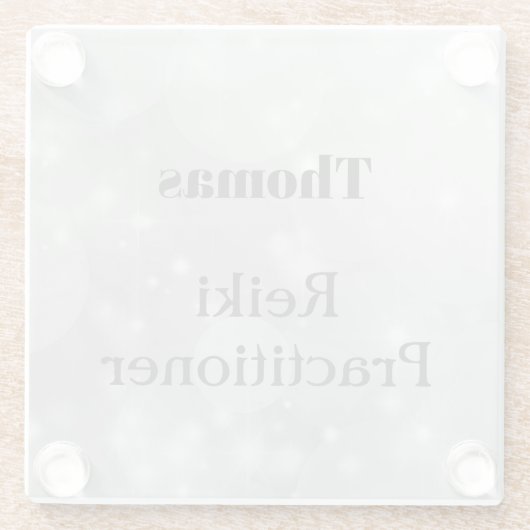 Speciaal ontwerp van Reiki Practitioner Glazen Onderzetter (Achterkant)